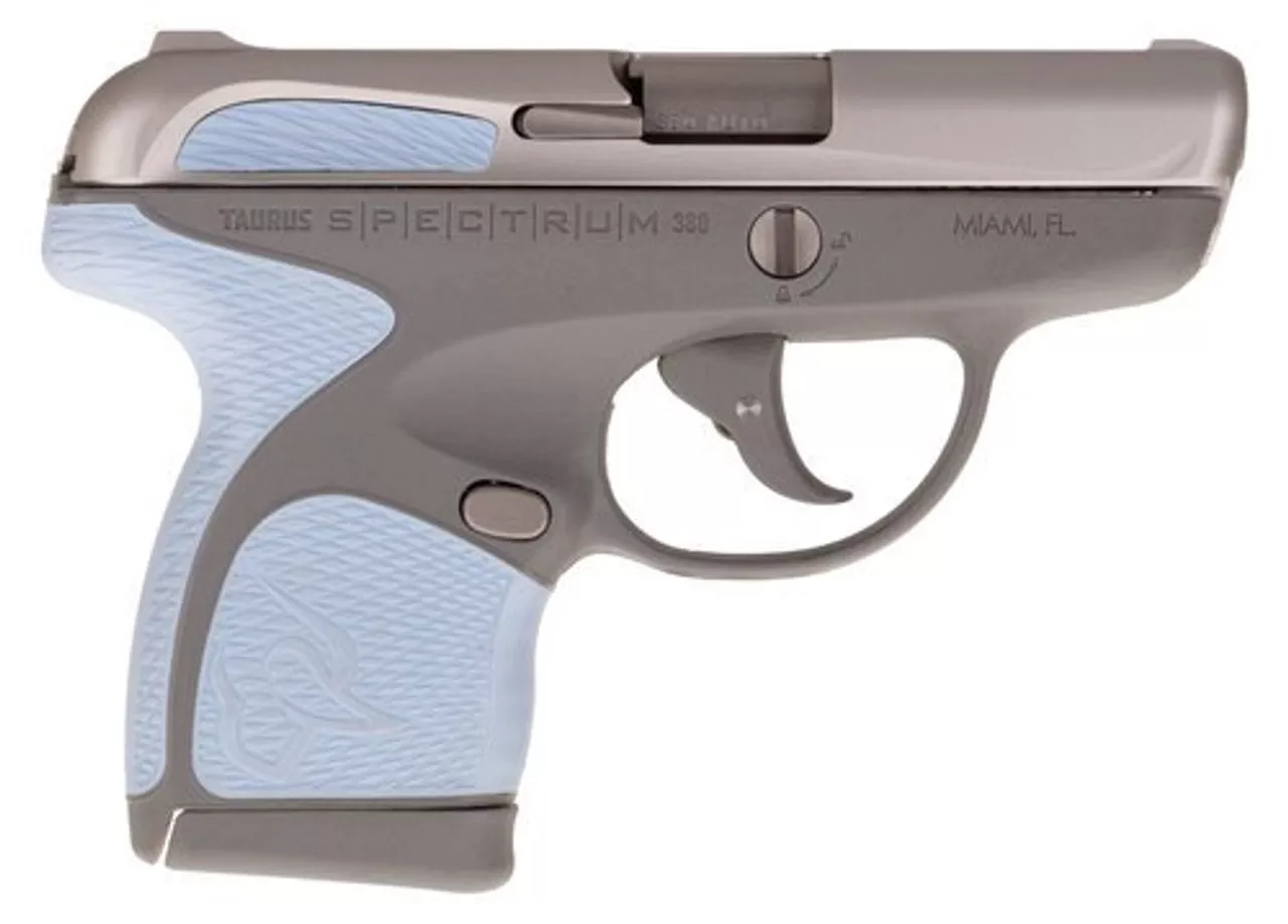 Taurus Spectrum, .380 ACP, 2.8″ Barrel, 6rd, Gray Frame, Serenity Grips and Stainless Slide