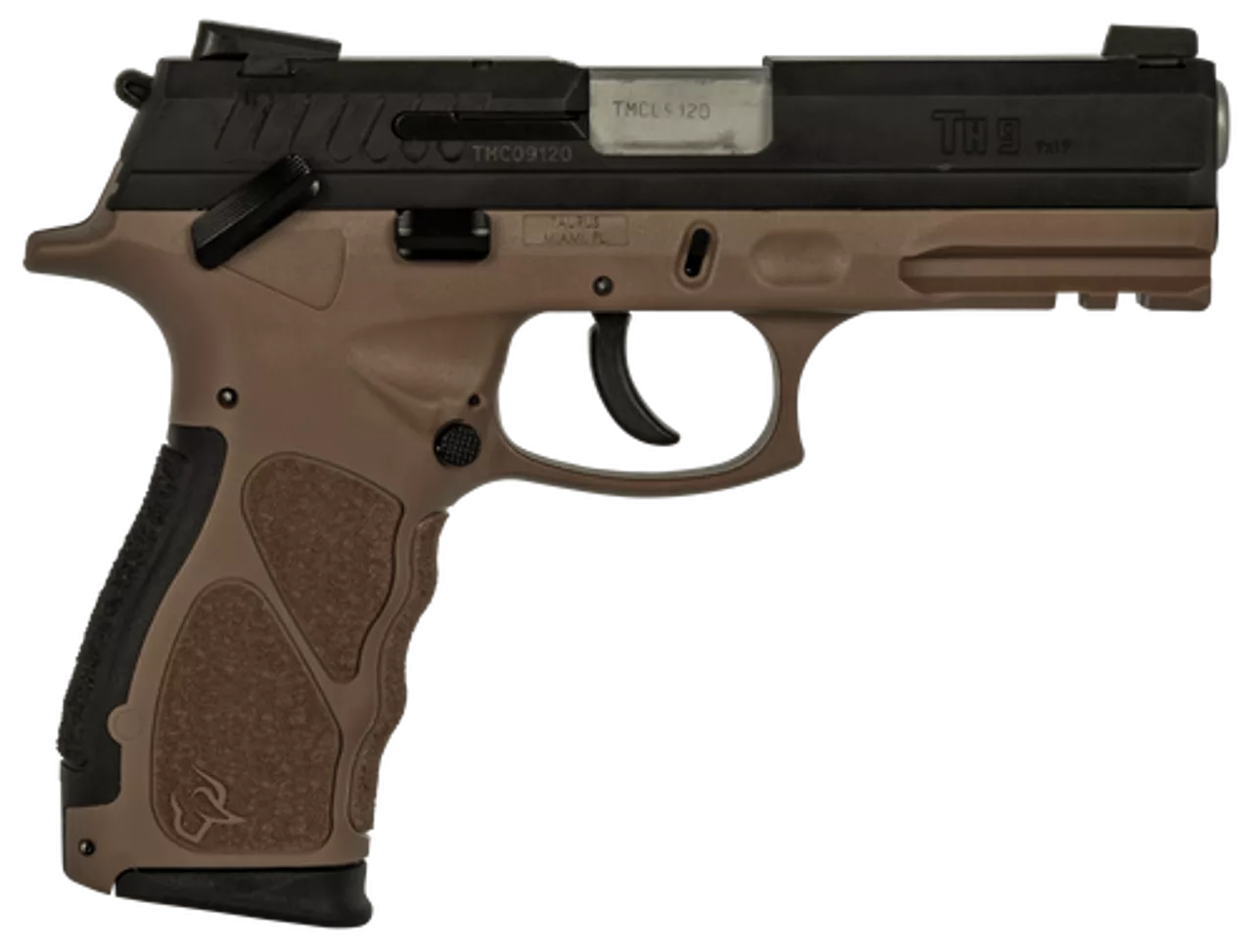 Taurus TH9, 9mm, 4.25″ Barrel, 17rd, Black Slide, Brown