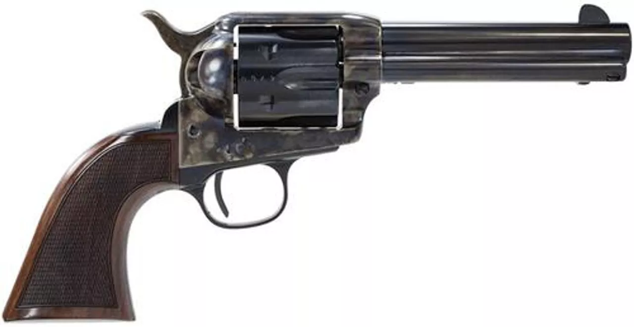 Taylor’s Smoke Wagon Deluxe 357 Mag/38 Spl 4.75″ 6rd Walnut Grip CH Frame Blued