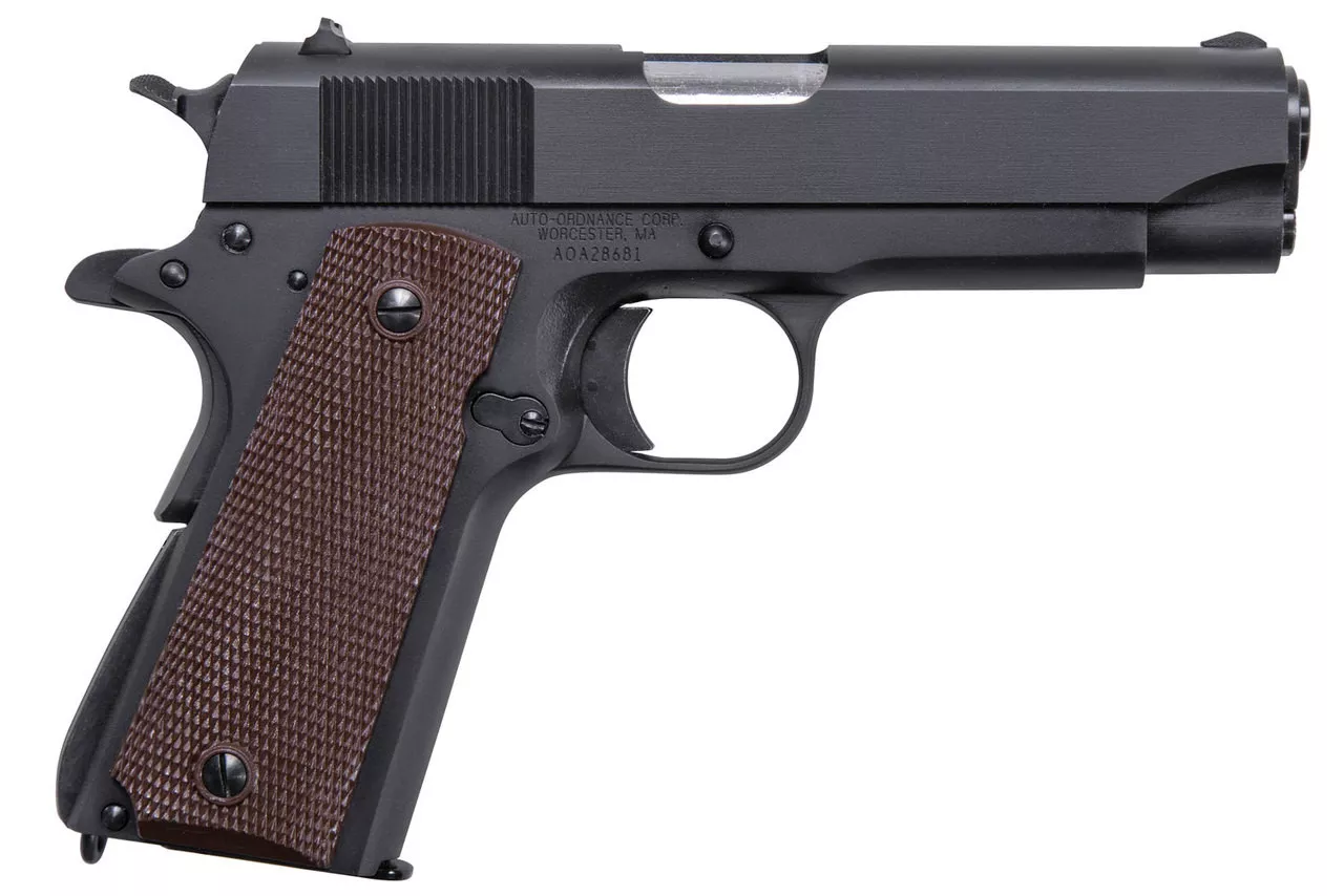 Thompson 1911 Commader Single 45 ACP 4.25″ Barrel Brown Polymer Grip Black 7rd Mag