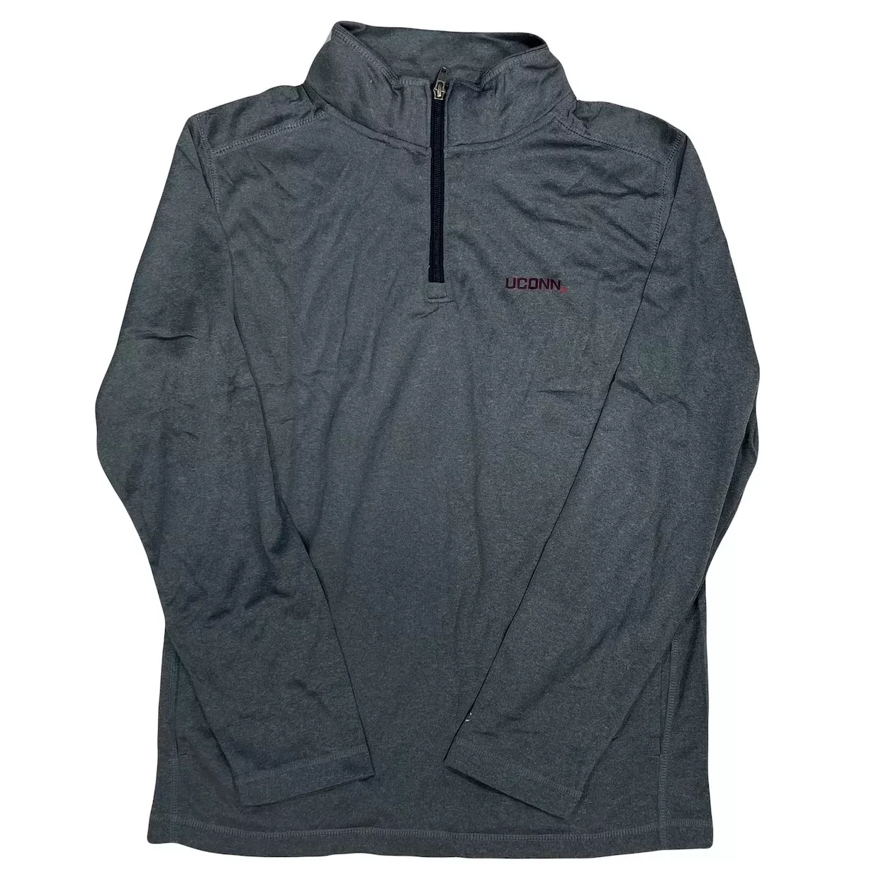 UConn Huskies Youth Gray 1/4 Zip Pullover Hoodie by Champion