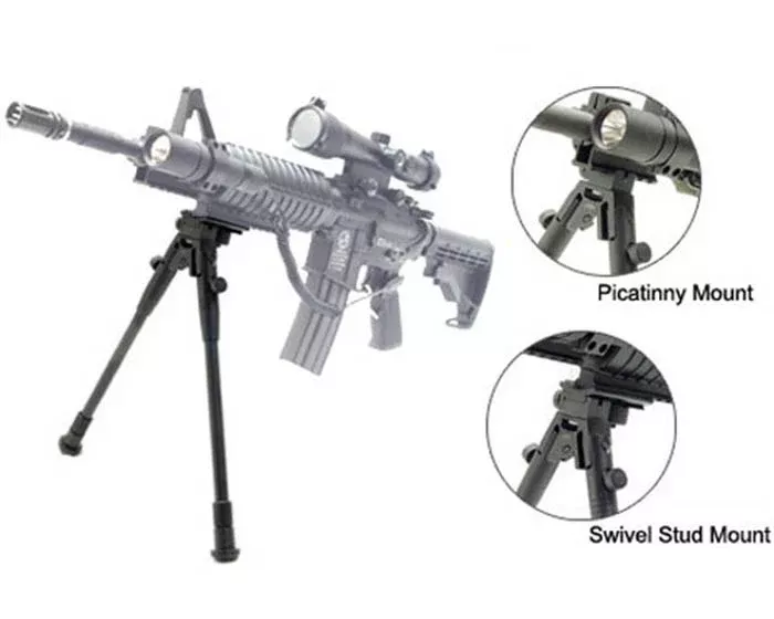 UTG Universal Bipod, Telescoping Legs, Picatinny & Sling Swivel Mount
