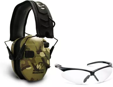 Walker's Razor Ultra Slim Electronic Muff & Glasses Combo Kit - Multi Cam