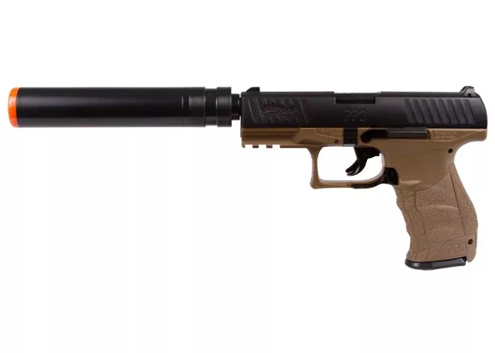 Walther PPQ Spring Airsoft Pistol Kit, Tan - FPS 300