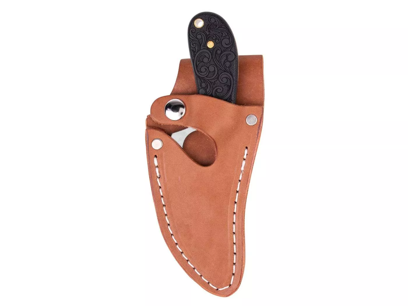 Whiteknuckler Convertible C7 – Blackout Leatherwood Stonewashed 154CM, Chestnut, Fixed Blade