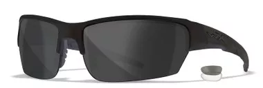 Wiley X WX Valor Black Ops Sunglasses 2-Lenses Grey/Clear - Matte Black Frame