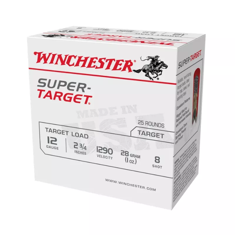 WINCHESTER AMMO SUPER TARGET 12GA 1290FPS 8 2-3 /4 28GM - CASE