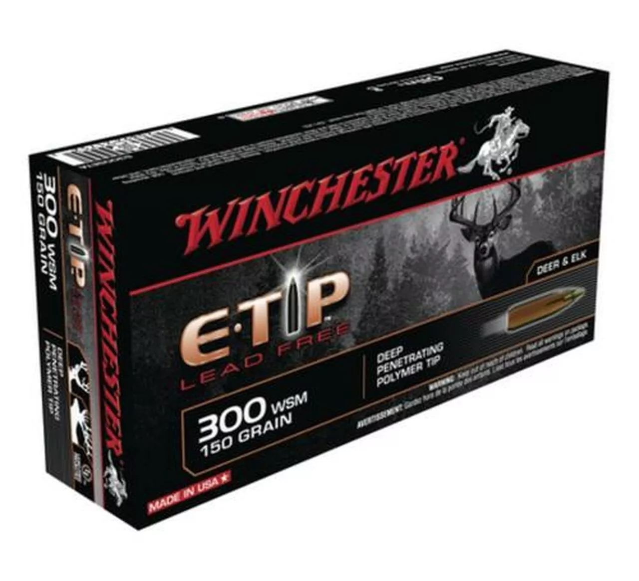 Winchester E-Tip Lead-Free .300 Winchester Short Magnum 150gr, E-Tip, Lead Free, 20rd Box