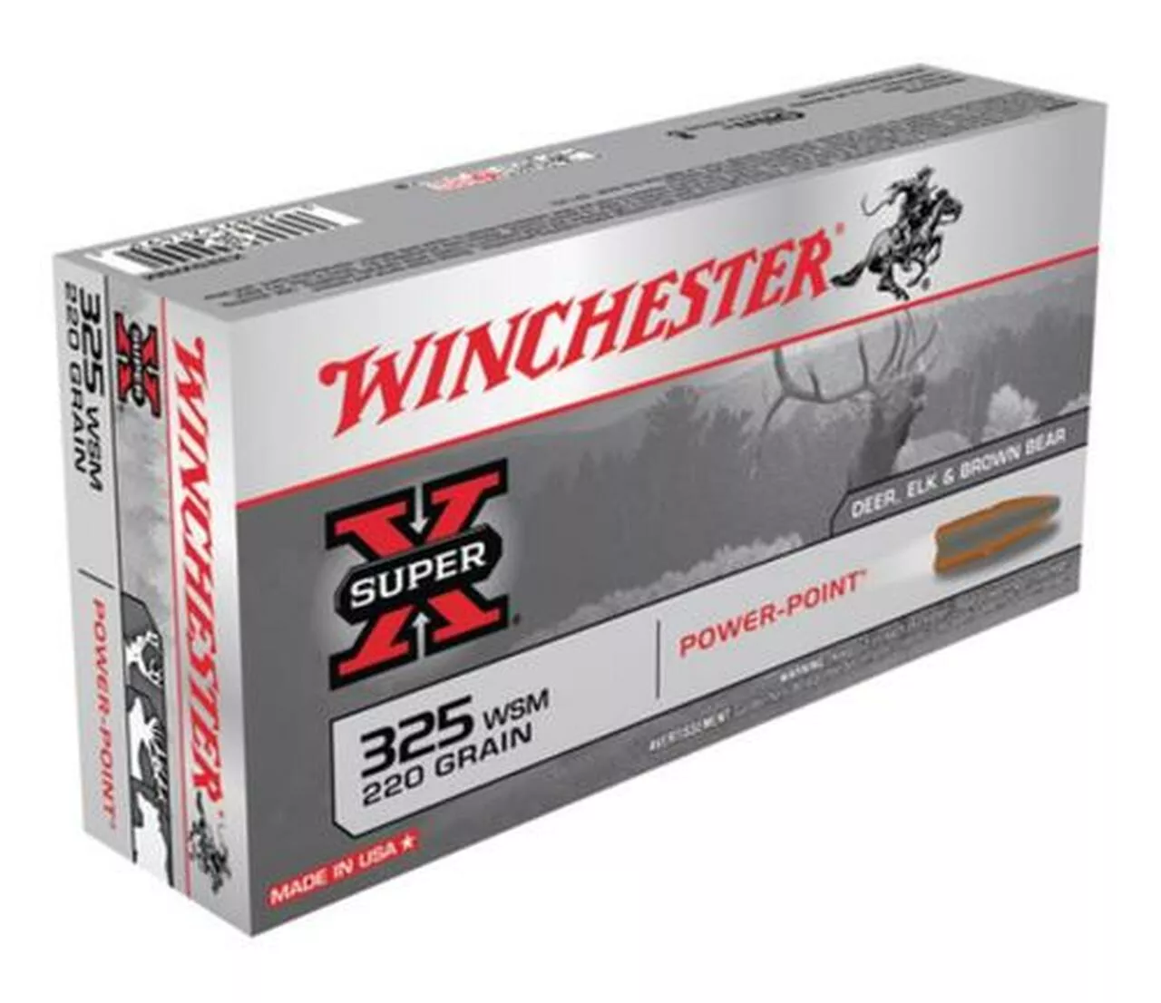 Winchester Super-X .325 Winchester Short Magnum, 220gr, Power-Point, 20rd Box