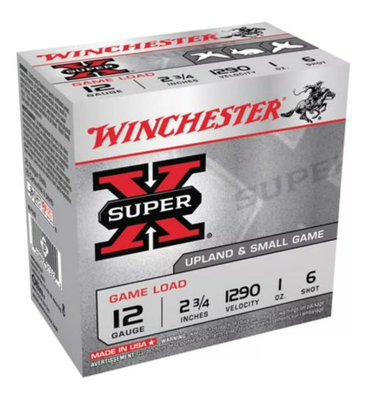 Winchester Super-X Game 12 Ga, 2.75″, 1 oz, 6 Shot, 25rd/Box