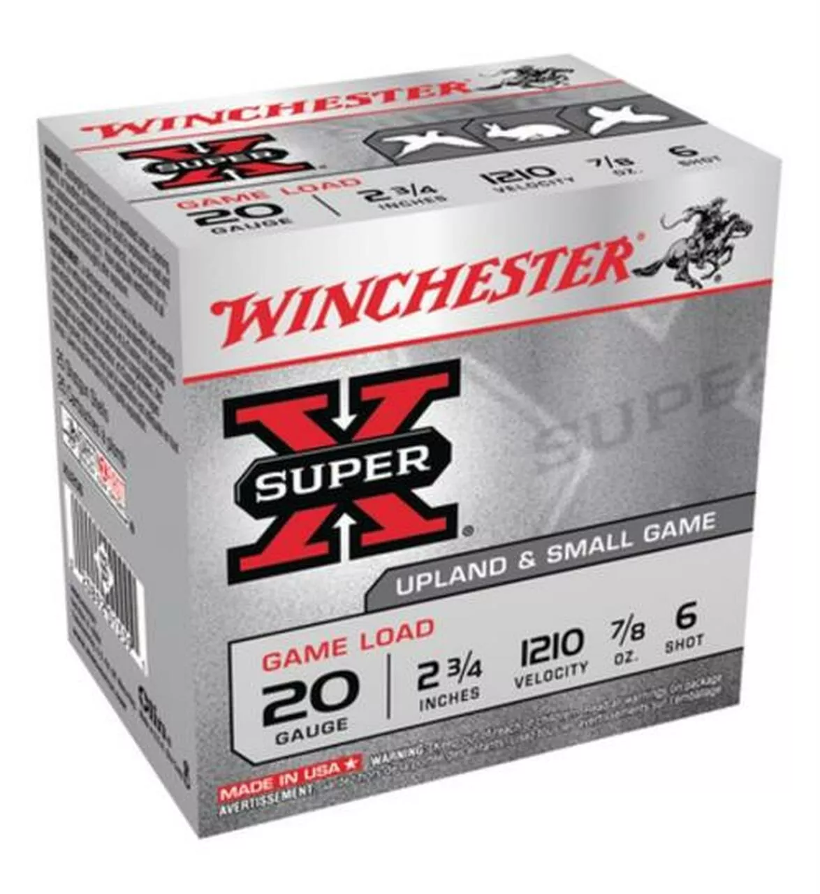 Winchester Super-X Game 20 Ga, 2.75″, .88 oz, 6 Shot, 25rd/Box