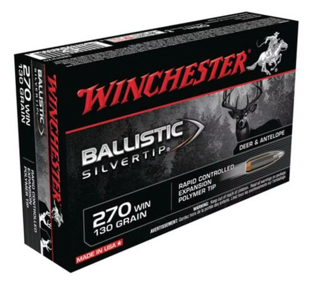 Winchester Supreme 270 Win Ballistic Silvertip 130gr, 20rd Box