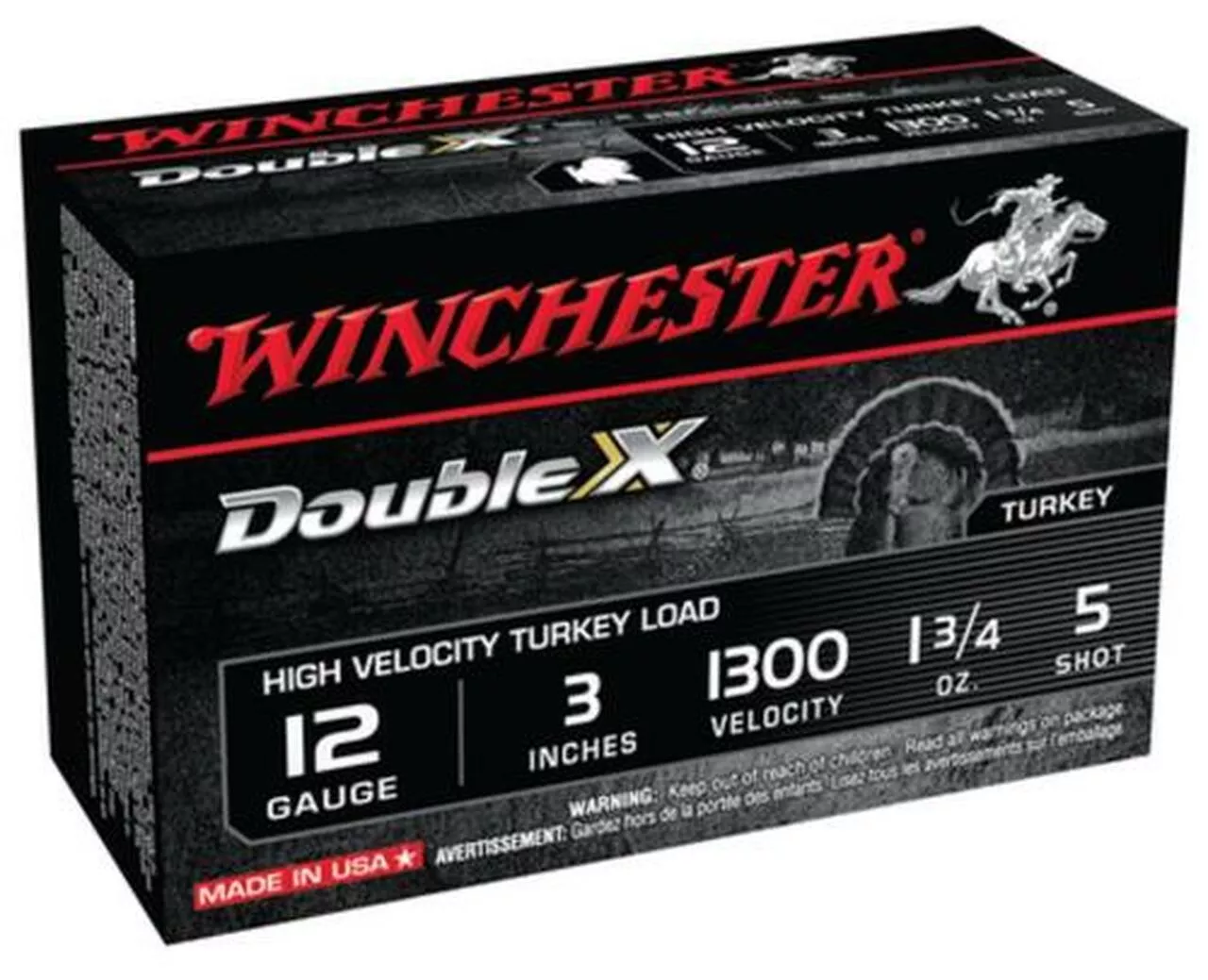 Winchester Supreme Double X Turkey 12 Ga, 3″, 1-3/4oz, 5 Shot, 10rd/Box