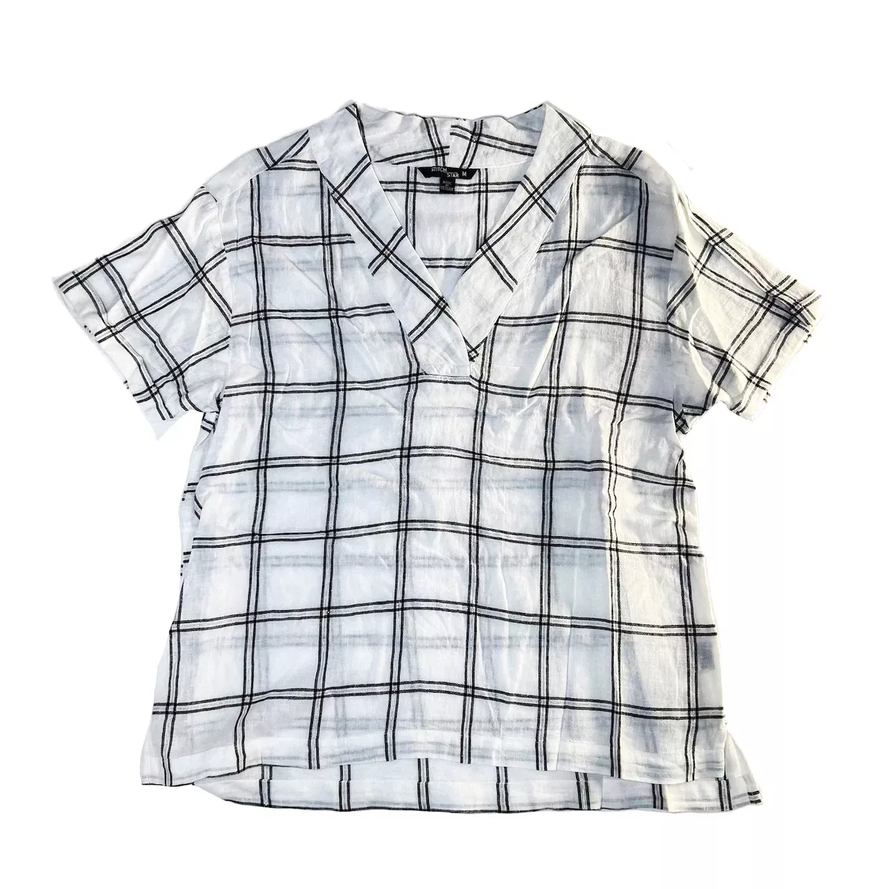 Women's Soft V-Neck Short Sleeve Shirt - Linen Rayon Blend