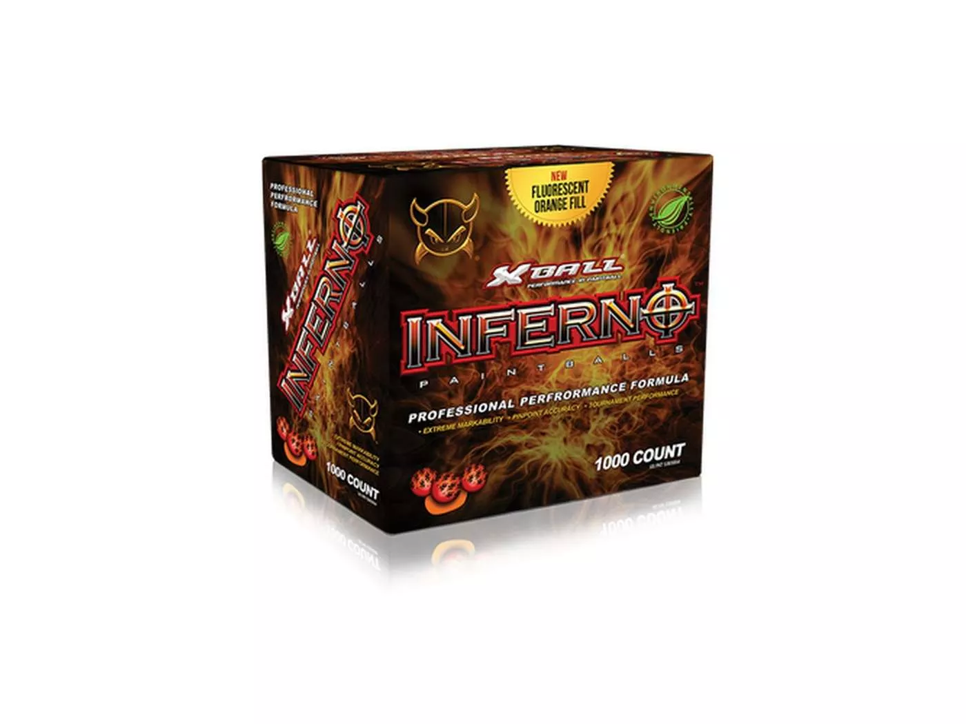 Xball Inferno 1000ct Paintballs, Orange, .68, 1000 count