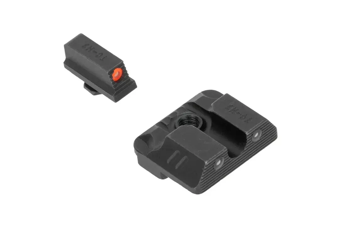 Zev Technologies Combat Night Sight Set – Tritium and Orange Fiber Optic Front – Tritium Rear – SIGHT.SET-215-NS-COM3-NS-B